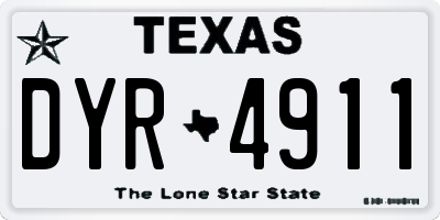 TX license plate DYR4911