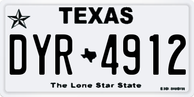 TX license plate DYR4912