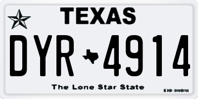 TX license plate DYR4914