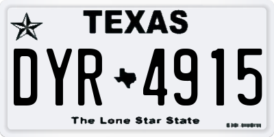 TX license plate DYR4915