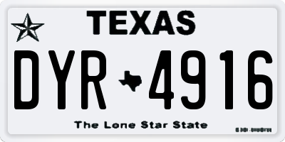TX license plate DYR4916