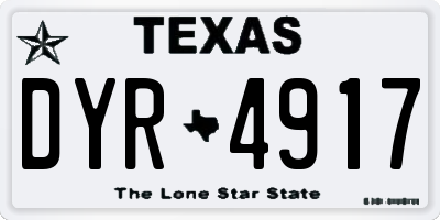 TX license plate DYR4917