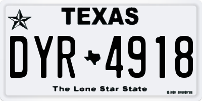 TX license plate DYR4918