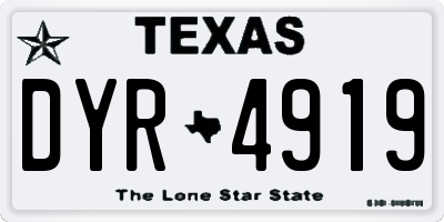 TX license plate DYR4919