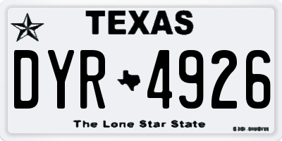 TX license plate DYR4926
