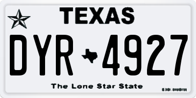 TX license plate DYR4927
