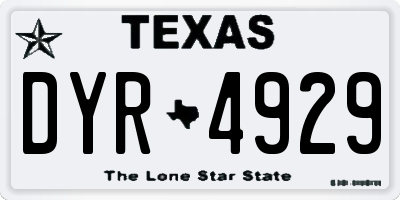 TX license plate DYR4929