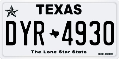 TX license plate DYR4930