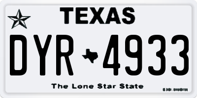 TX license plate DYR4933