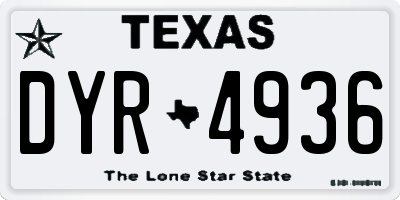 TX license plate DYR4936