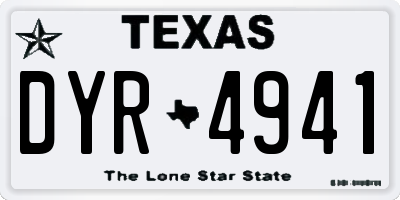 TX license plate DYR4941