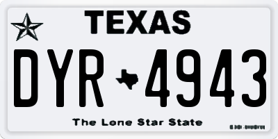 TX license plate DYR4943