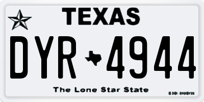 TX license plate DYR4944