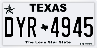 TX license plate DYR4945