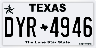 TX license plate DYR4946