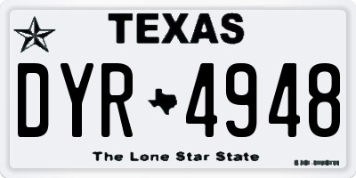TX license plate DYR4948