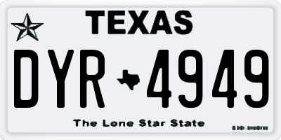 TX license plate DYR4949