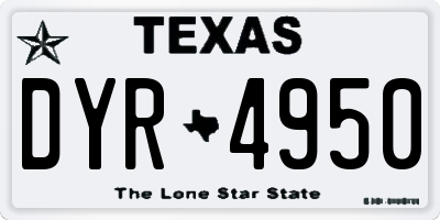 TX license plate DYR4950