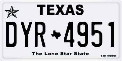 TX license plate DYR4951