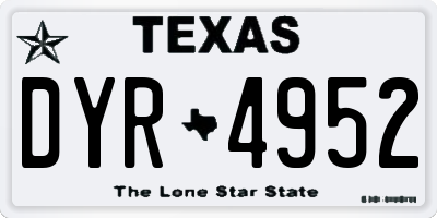 TX license plate DYR4952