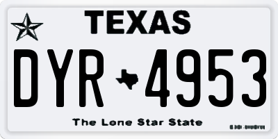 TX license plate DYR4953