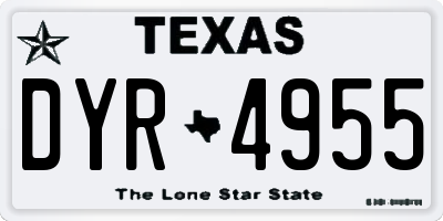 TX license plate DYR4955