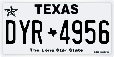 TX license plate DYR4956