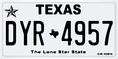 TX license plate DYR4957