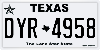 TX license plate DYR4958