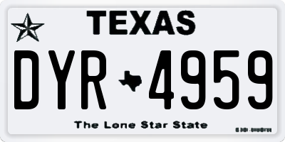 TX license plate DYR4959
