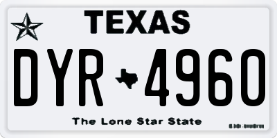 TX license plate DYR4960