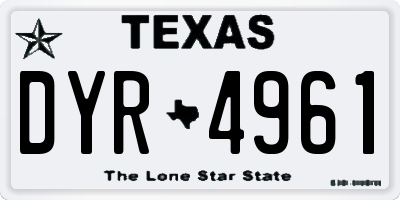 TX license plate DYR4961