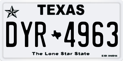 TX license plate DYR4963