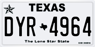 TX license plate DYR4964