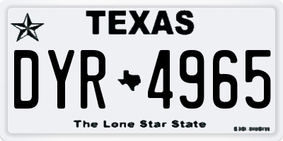 TX license plate DYR4965
