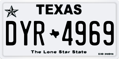 TX license plate DYR4969