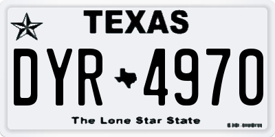 TX license plate DYR4970