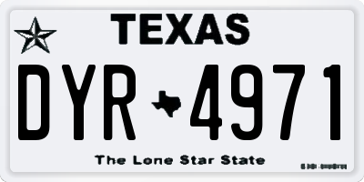 TX license plate DYR4971