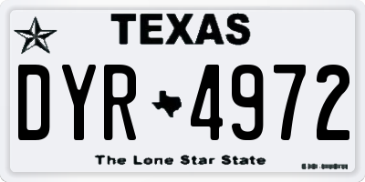 TX license plate DYR4972