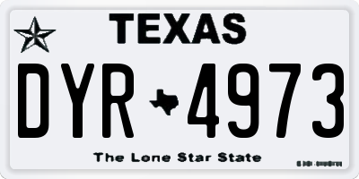 TX license plate DYR4973