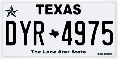 TX license plate DYR4975