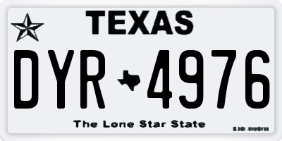 TX license plate DYR4976