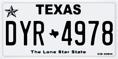 TX license plate DYR4978