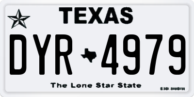 TX license plate DYR4979