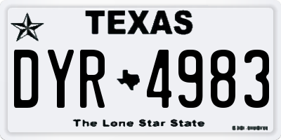 TX license plate DYR4983