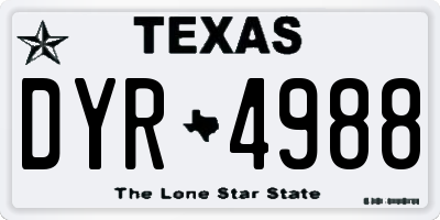 TX license plate DYR4988