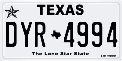 TX license plate DYR4994