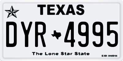 TX license plate DYR4995