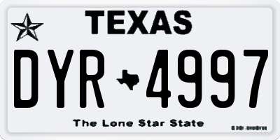 TX license plate DYR4997