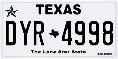 TX license plate DYR4998